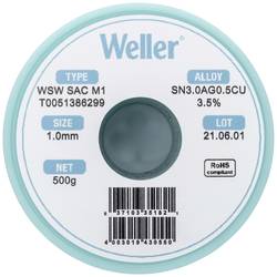 Weller WSW SAC M1 bezolovnatý pájecí cín cívka Sn3,0Ag0,5Cu 500 g 1 mm