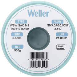 Weller WSW SAC M1 bezolovnatý pájecí cín cívka Sn3,0Ag0,5Cu 500 g 0.5 mm