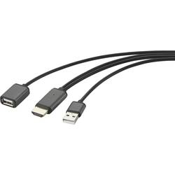 Renkforce RF-4700672 USB / HDMI kabelový adaptér [1x HDMI zástrčka - 2x USB 2.0 zástrčka A, USB 2.0 zásuvka A] černá s funkcí Streaming 2.00 m