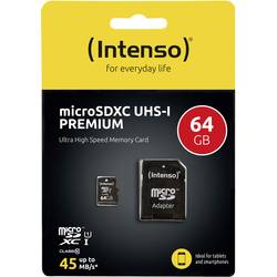 Intenso Premium paměťová karta microSDXC 64 GB Class 10, UHS-I vč. SD adaptéru