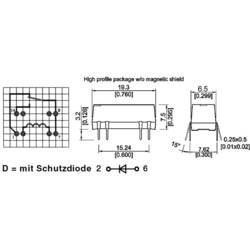 StandexMeder Electronics DIP05-1C90-51D relé s jazýčkovým kontaktem 1 přepínací kontakt 5 V/DC 0.5 A 10 W DIP-8