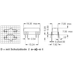 StandexMeder Electronics DIP05-2A72-21D relé s jazýčkovým kontaktem 2 spínací kontakty 5 V/DC 0.5 A 10 W DIP-8