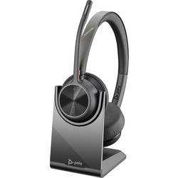 HP Poly VOYAGER 4320 UC telefon Sluchátka On Ear Bluetooth® stereo černá Redukce šumu mikrofonu, Potlačení hluku Vypnutí zvuku mikrofonu