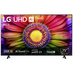 LG Electronics 75UR80006LJ.AEUD LCD TV 190 cm 75 palec Energetická třída (EEK2021) F (A - G) CI+, DVB-C, DVB-S2, DVB-T2, WLAN, UHD, Smart TV černá