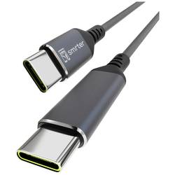 Smrter Kabel USB-C USB 2.0 USB-C ® zástrčka, USB-C ® zástrčka 1 m antracitová s funkcí OTG, kulatý, látkový potah SMRTER_SPEEDY100_M_AT