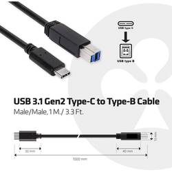 club3D USB kabel USB 3.2 Gen1 (USB 3.0 / USB 3.1 Gen1) USB-C ® zástrčka, USB-B zástrčka 1.00 m CAC-1524