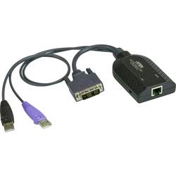 ATEN KVM adaptér [2x USB 2.0 zástrčka A, DVI-D zástrčka - 1x RJ45 zásuvka] 0.20 m černá