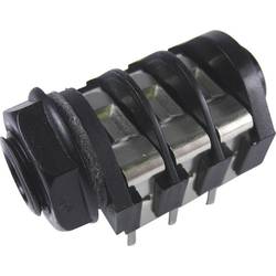 Cliff CL1232A jack konektor 6.35 mm zásuvka, vestavná horizontální Pólů: 3 stereo černá 1 ks