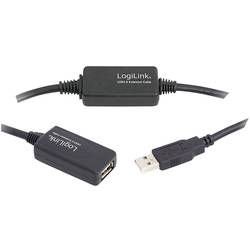 LogiLink USB kabel USB 2.0 USB-A zástrčka, USB-A zásuvka 15.00 m černá UA0145