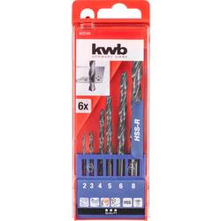 kwb 423140 HSS sada spirálových vrtáku do kovu 6dílná 2 mm, 3 mm, 4 mm, 5 mm, 6 mm, 8 mm DIN 338 válcová stopka 1 ks