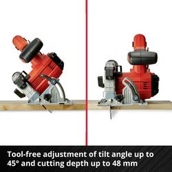 Einhell TE-CS 18/150 Li - Solo aku ruční kotoučová pila Hloubka řezu max. (90°) 48 mm bez akumulátoru, vč. příslušenství 18 V