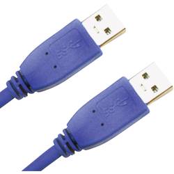 JJ JouJye USB kabel USB 3.2 Gen1 (USB 3.0 / USB 3.1 Gen1) USB-A zástrčka, USB-A zástrčka 1.00 m modrá 1447/CC130-1,0