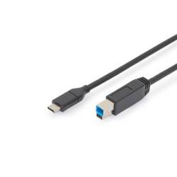 Ansmann USB kabel USB 3.2 Gen1 (USB 3.0 / USB 3.1 Gen1) USB-C ® zástrčka, USB-B zástrčka 1.80 m černá dvoužilový stíněný AK-300149-018-S