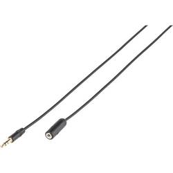 Vivanco 60589 jack audio kabel [1x jack zástrčka 3,5 mm - 1x jack zásuvka 3,5 mm] 1.00 m černá pozlacené kontakty