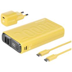 RealPower PB-20000 Power Pack powerbanka 20000 mAh Li-Ion akumulátor USB, USB-C® žlutá