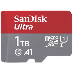 SanDisk microSDXC Ultra 1TB (A1/UHS-I/Cl.10/150MB/s) + Adapter Mobile paměťová karta microSDXC 1 TB A1 Application Performance Class, UHS-Class 1