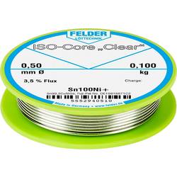 Felder Löttechnik ISO-Core Clear Sn100Ni+ pájecí cín cívka Sn99,25Cu0,7Ni0,05 0.100 kg 0.5 mm