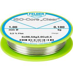 Felder Löttechnik ISO-Core Clear SAC305 pájecí cín cívka Sn96,5Ag3Cu0,5 0.100 kg 1 mm
