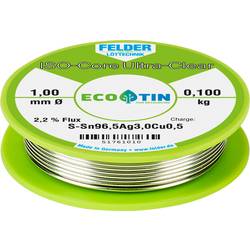 Felder Löttechnik ISO-Core Ultra Clear SAC305 pájecí cín cívka Sn96,5Ag3Cu0,5 0.100 kg 1 mm