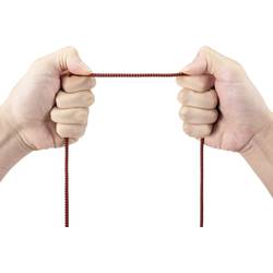 TOOLCRAFT USB kabel USB 2.0 USB-A zástrčka, USB-C ® zástrčka 2.00 m černá/červená extrémně odolné pletené stínění, oboustranně zapojitelná zástrčka TO-6872829