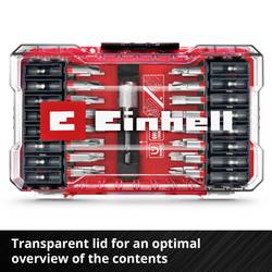 Einhell 118903 sada bitů, 33dílné, Spanner (se 2 otvory), Šroubovací bit pro Torx šrouby, Tri-Wing, PH, PZ, TORQ, plochý, 1/4 (6,3 mm)