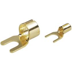 TRU COMPONENTS 1577785 vidlicové kabelové oko 4 mm² Ø otvoru=6 mm bez izolace zlatá 1 ks