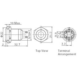 TRU COMPONENTS, TC-8904664 tlačítko antivandal, 19 mm, 250 V/AC, 5 A, 1 ks