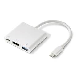 adaptér Renkforce [1x USB-C® zástrčka - 1x HDMI zásuvka, USB 3.2 gen. 1 zásuvka A, USB-C® zásuvka], bílá