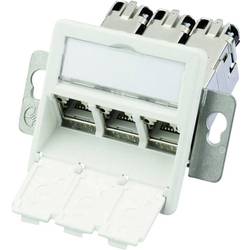 Telegärtner síťová zásuvka pod omítku panel CAT 6A 3 porty bílá