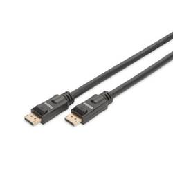 Digitus DisplayPort kabel Konektor DisplayPort, Konektor DisplayPort 20.00 m černá AK-340105-200-S stíněný, kompletní stínění, třížilový stíněný, pozlacené