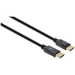 Manhattan DisplayPort kabel Konektor DisplayPort, Konektor DisplayPort 1.00 m černá 355568 DisplayPort 1.4 , třížilový stíněný, PVC plášť, pozlacené kontakty