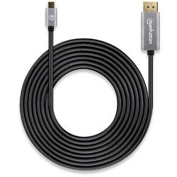 Manhattan DisplayPort / USB-C® kabel Konektor DisplayPort, USB-C ® zástrčka 3.00 m šedá, černá 354851 DisplayPort 1.4 , třížilový stíněný, pozlacené kontakty