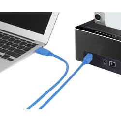 Renkforce USB kabel USB 3.2 Gen1 USB-A zástrčka, USB-B zástrčka 1.80 m modrá pozlacené kontakty RF-4260504
