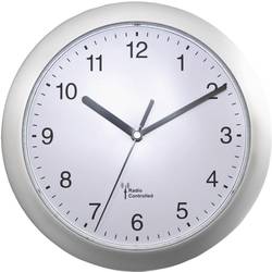 EUROTIME 56787 DCF nástěnné hodiny 25 cm x 3.8 cm, stříbrná