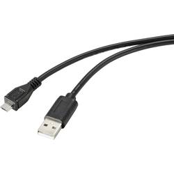 Renkforce USB kabel USB 2.0 USB-A zástrčka, USB Micro-B zástrčka 2.00 m černá s antimikrobiálním povrchem RF-4716836