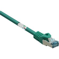 Renkforce RF-5056416 RJ45 síťové kabely, propojovací kabely CAT 6A S/FTP 0.50 m zelená s ochranou, samozhášecí 1 ks