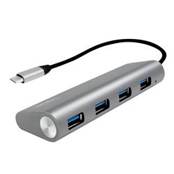 LogiLink UA0309 4 porty USB-C® (USB 3.1) Multiport hub šedá