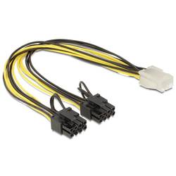 Delock napájecí kabel 0.3 m černá, bílá, žlutá