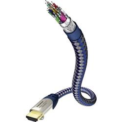 Inakustik HDMI kabel Zástrčka HDMI-A, Zástrčka HDMI-A 10.00 m stříbrnomodrá 0042310 Audio Return Channel, pozlacené kontakty, opletený HDMI kabel