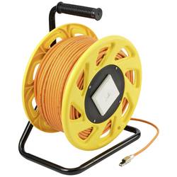 Renkforce RJ45 síťový naviják kabelu CAT 6a (surový kabel CAT 7) S/FTP 50 m oranžová bez halogenů