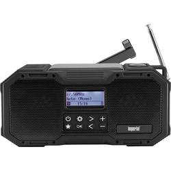 Imperial DABMAN OR 1 outdoorové rádio DAB+, FM nouzové rádio, Bluetooth Solární panel, s USB nabíječkou, Ruční klika, voděodolné, vodotěšné, stolní lampa černá
