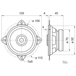 Visaton PX 10 - 4 Ohm 4 palec 10 cm 2pásmové koaxiální reproduktory 20 W 4 Ω Voděodolná polypropylenová membrána