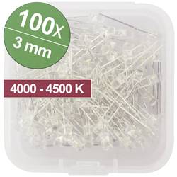 Quadrios sada LED přírodní bílá kulatý 3 mm 9000 mcd 25 ° 20 mA 3.0 V Box