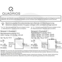 Quadrios sada LED přírodní bílá kulatý 3 mm 9000 mcd 25 ° 20 mA 3.0 V Box