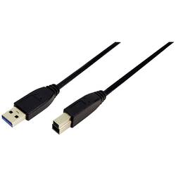 LogiLink USB kabel USB 3.2 Gen1 (USB 3.0 / USB 3.1 Gen1) USB-A zástrčka, USB-B zástrčka 1.00 m černá CU0023
