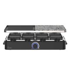 BiKitchen grill 950 raclette gril nepřilnavý povlak, ochrana proti přehřátí, indikátor, 8 pánví černá