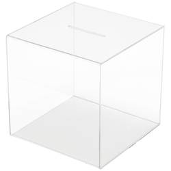 Deflecto box pro promoakce s vhazovacím výřezem čiré sklo (š x v x h) 303 x 303 x 303 mm 1 ks