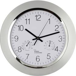 EUROTIME 56004 DCF nástěnné hodiny 34 cm x 5 cm, stříbrná