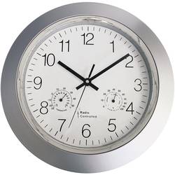 EUROTIME 56004 DCF nástěnné hodiny 34 cm x 34 cm x 34 cm x 50 mm x 50 mm, stříbrná