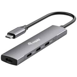 Equip 128963 4 porty USB-C® (USB 3.1) Multiport hub černá, stříbrná